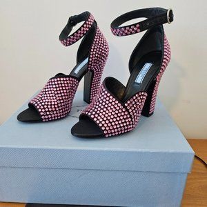 Prada Pink Crystal Heels